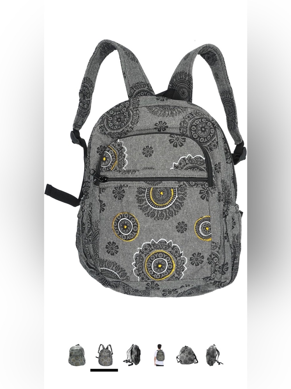 Anitya KHuSI Boho Organic Cotton Padded Back Backpack NWOT